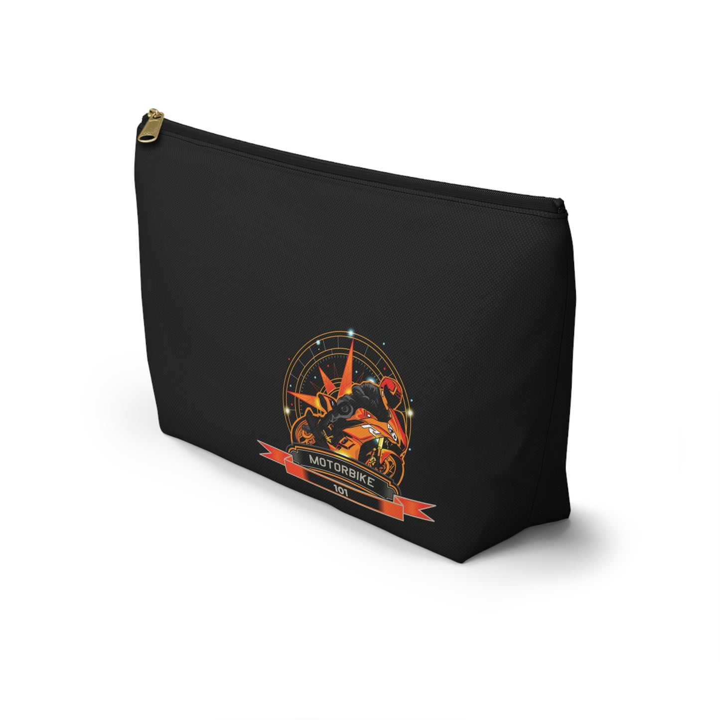 Black Canvas Travel Pouch - Motorcycle Enthusiast Cosmetic Bag by Motorbike101