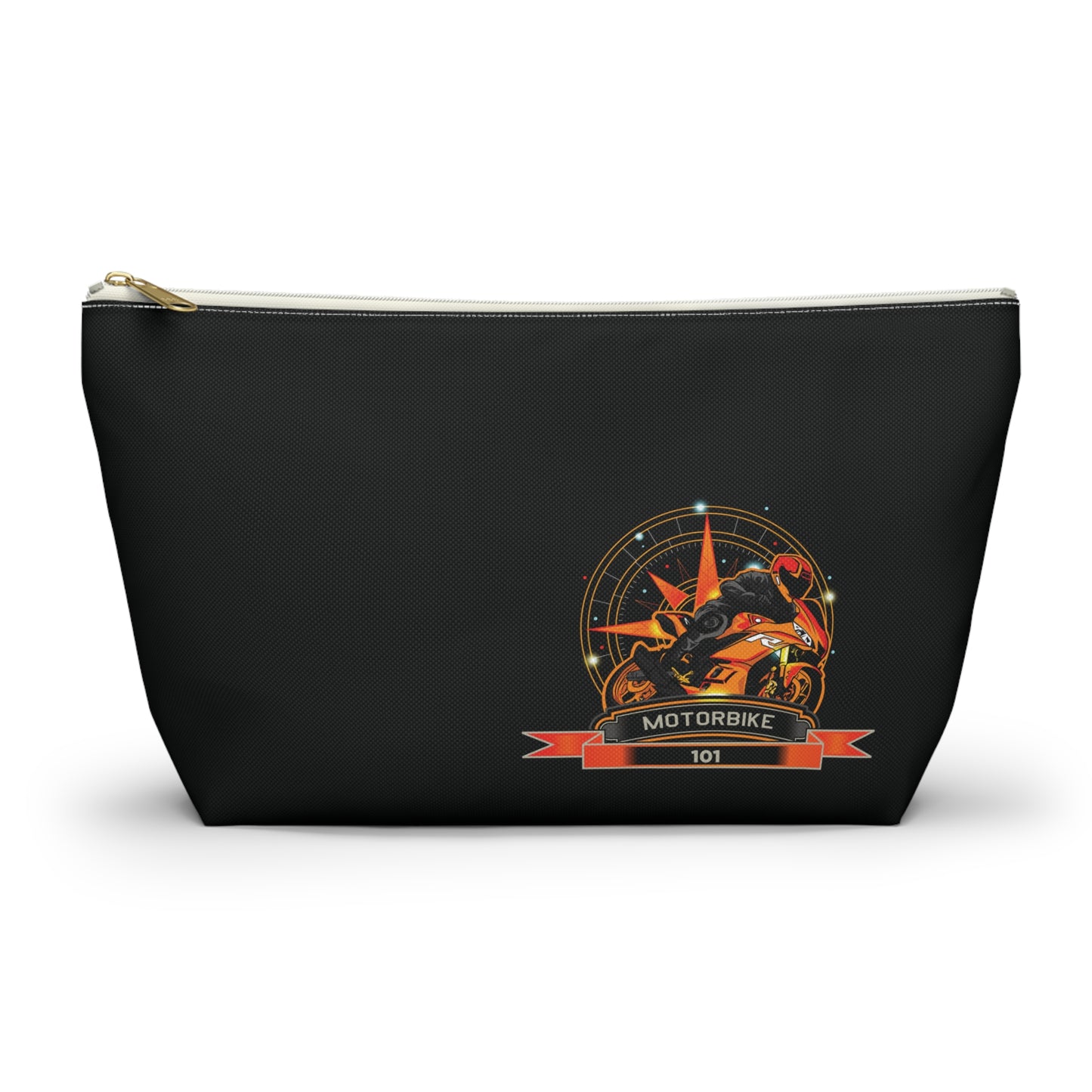 Black Canvas Travel Pouch - Motorcycle Enthusiast Cosmetic Bag by Motorbike101