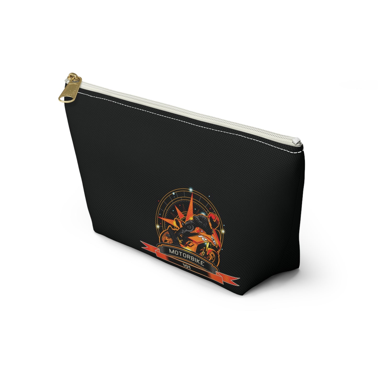 Black Canvas Travel Pouch - Motorcycle Enthusiast Cosmetic Bag by Motorbike101