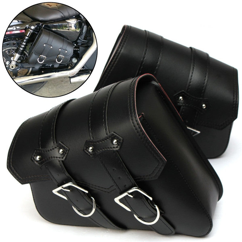 Motorcycle PU Leather Saddle Bags - Universal Fit for Honda/Yamaha