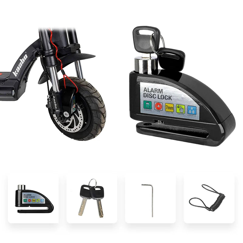 Motorcycle Alarm Lock: Anti-Theft Disc & Reminder Cable