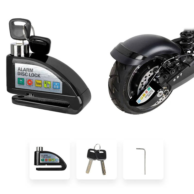 Motorcycle Alarm Lock: Anti-Theft Disc & Reminder Cable