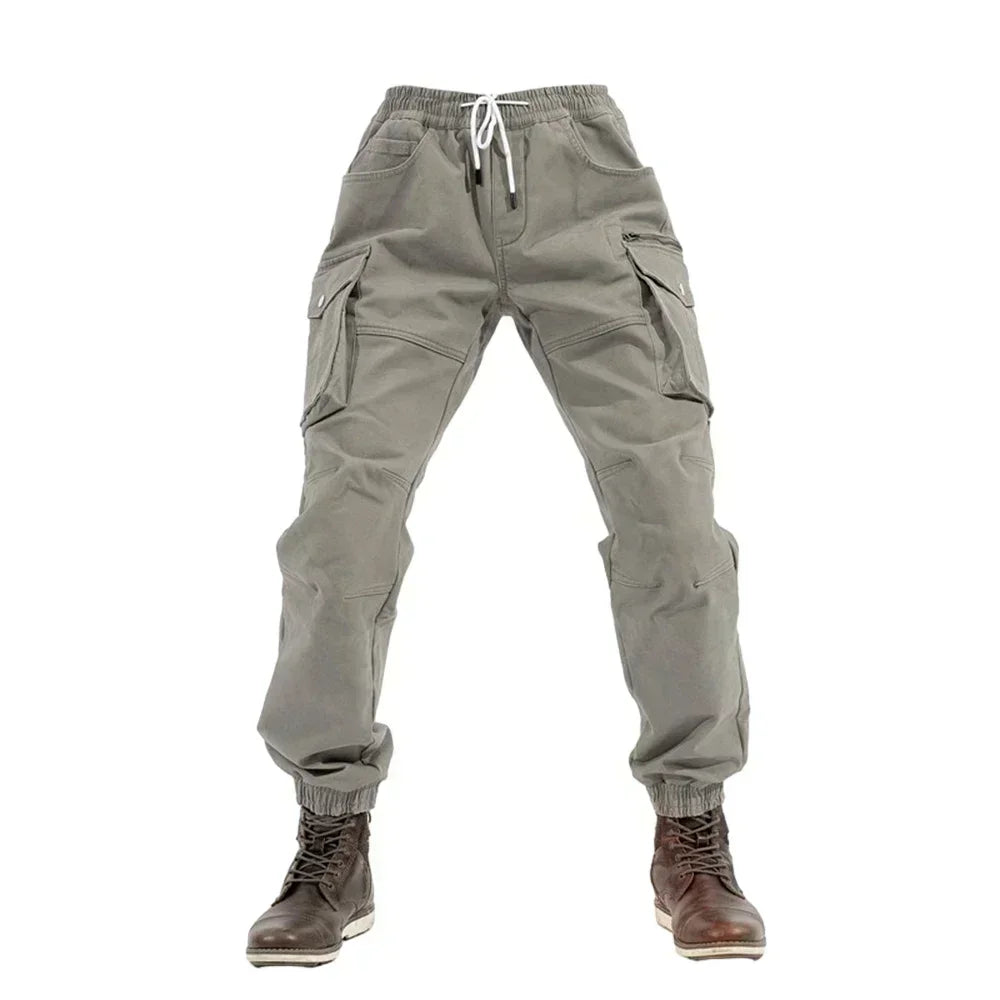 Motorcycle Pants Men - Protective Cargo with Elastic Fit