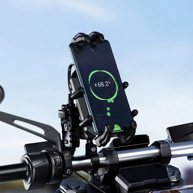 Anti-Theft Motorcycle Phone Mount with 15W/36W Fast Charger