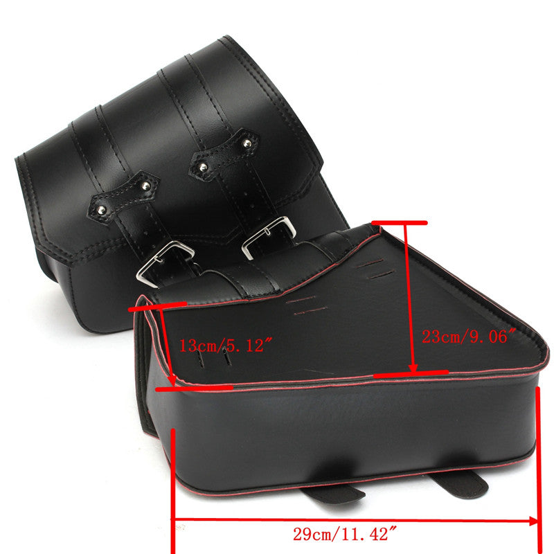 Motorcycle PU Leather Saddle Bags - Universal Fit for Honda/Yamaha