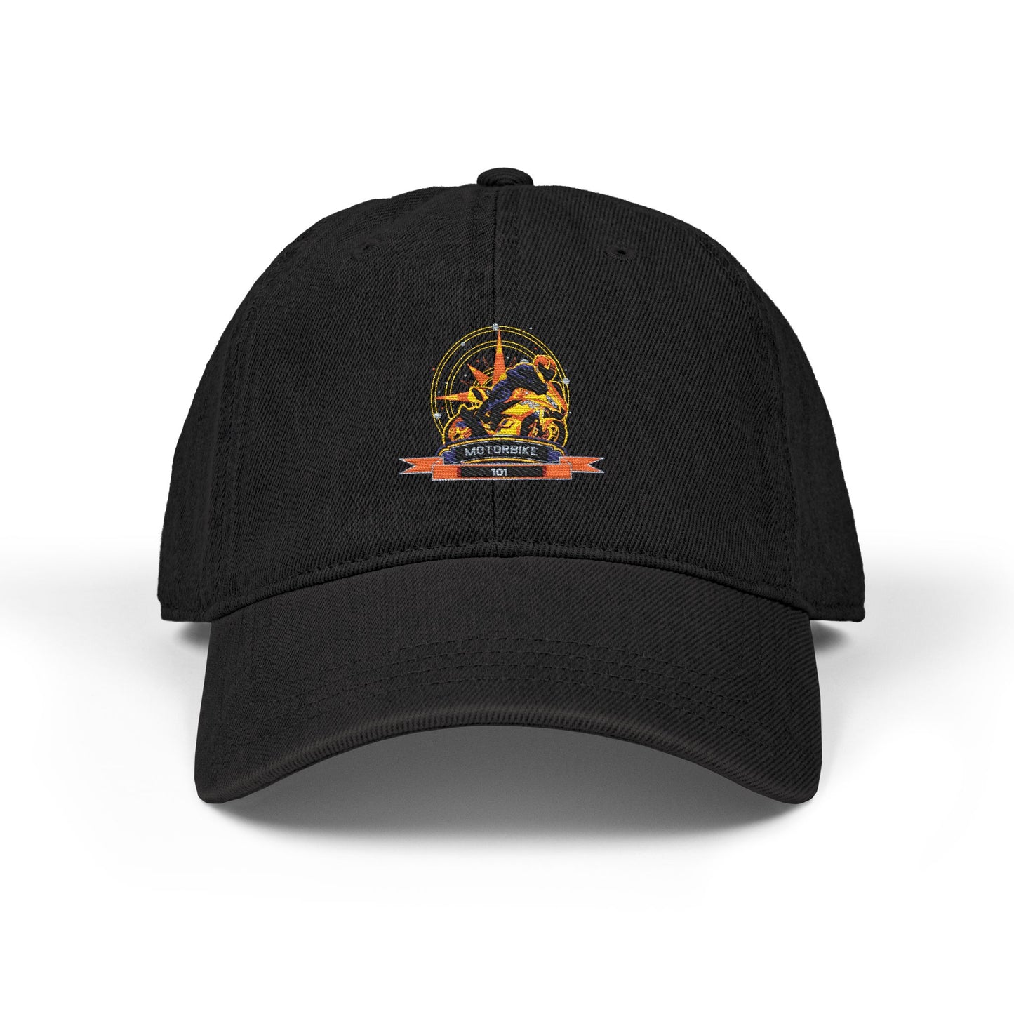 Denim Baseball Cap - Embroidered Motorbike101 Logo