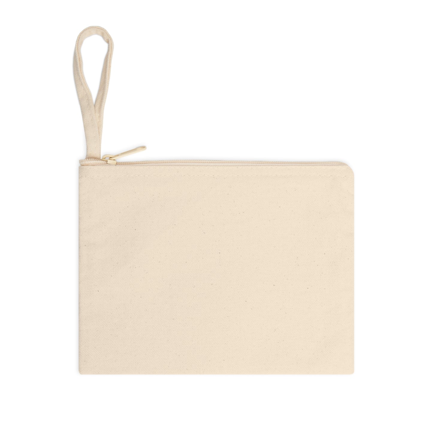 Natural Canvas Zipper Pouch - Wristlet Bag with Handle by Motorbike101
