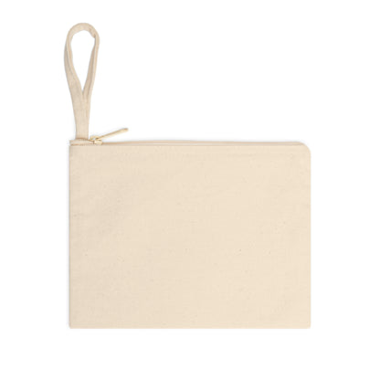 Natural Canvas Zipper Pouch - Wristlet Bag with Handle by Motorbike101