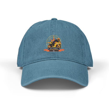 Denim Baseball Cap - Embroidered Motorbike101 Logo