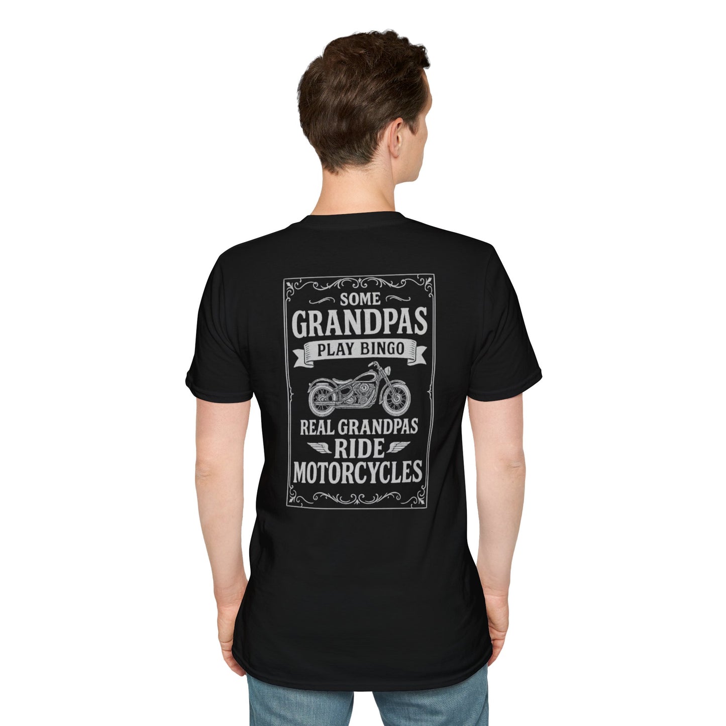 Vintage Biker Grandpa T-Shirt – 'Real Grandpas Ride' Tee