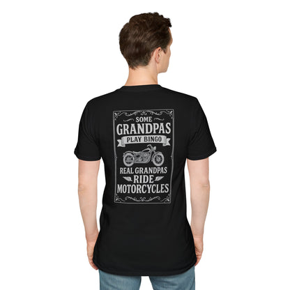 Vintage Biker Grandpa T-Shirt – 'Real Grandpas Ride' Tee