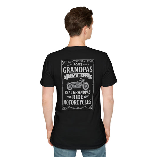 Vintage Biker Grandpa T-Shirt – 'Real Grandpas Ride' Tee