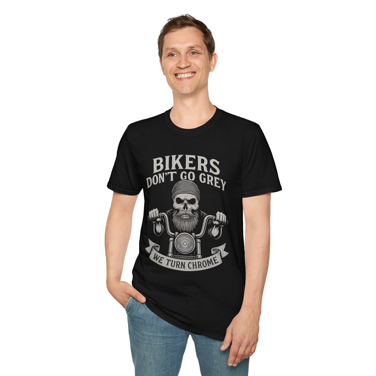 Vintage Biker T-Shirt – 'We Turn Chrome' Motorcycle Tee