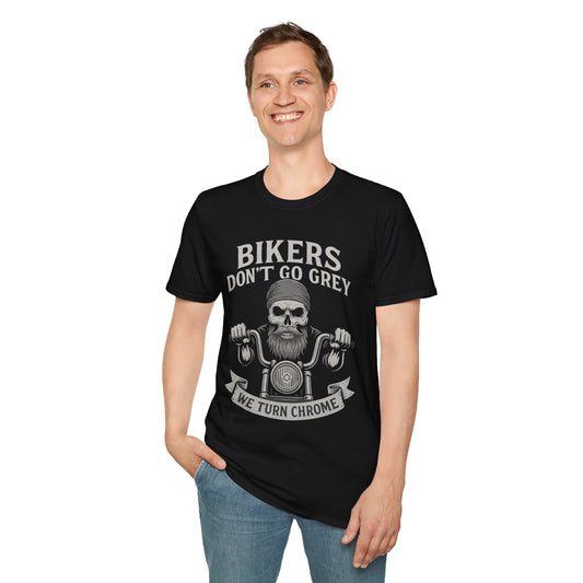 Vintage Biker T-Shirt – 'We Turn Chrome' Motorcycle Tee