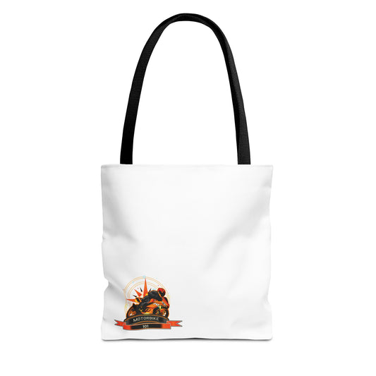 White Canvas Tote Bag - Eco-friendly Bag by Motorbike101