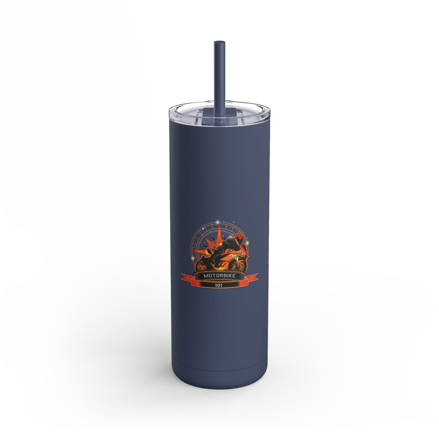 Skinny Matte Tumbler - 20oz Insulated Tumbler with Straw by Motorbike101