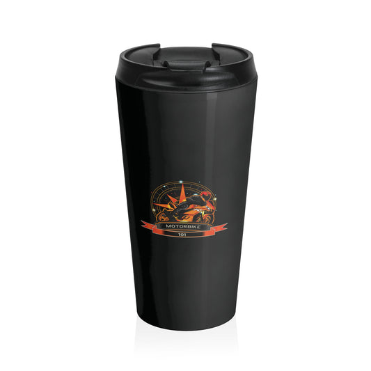Stainless Steel Tumbler - Spill-Proof Lid Insulated Cup by Motorbike101