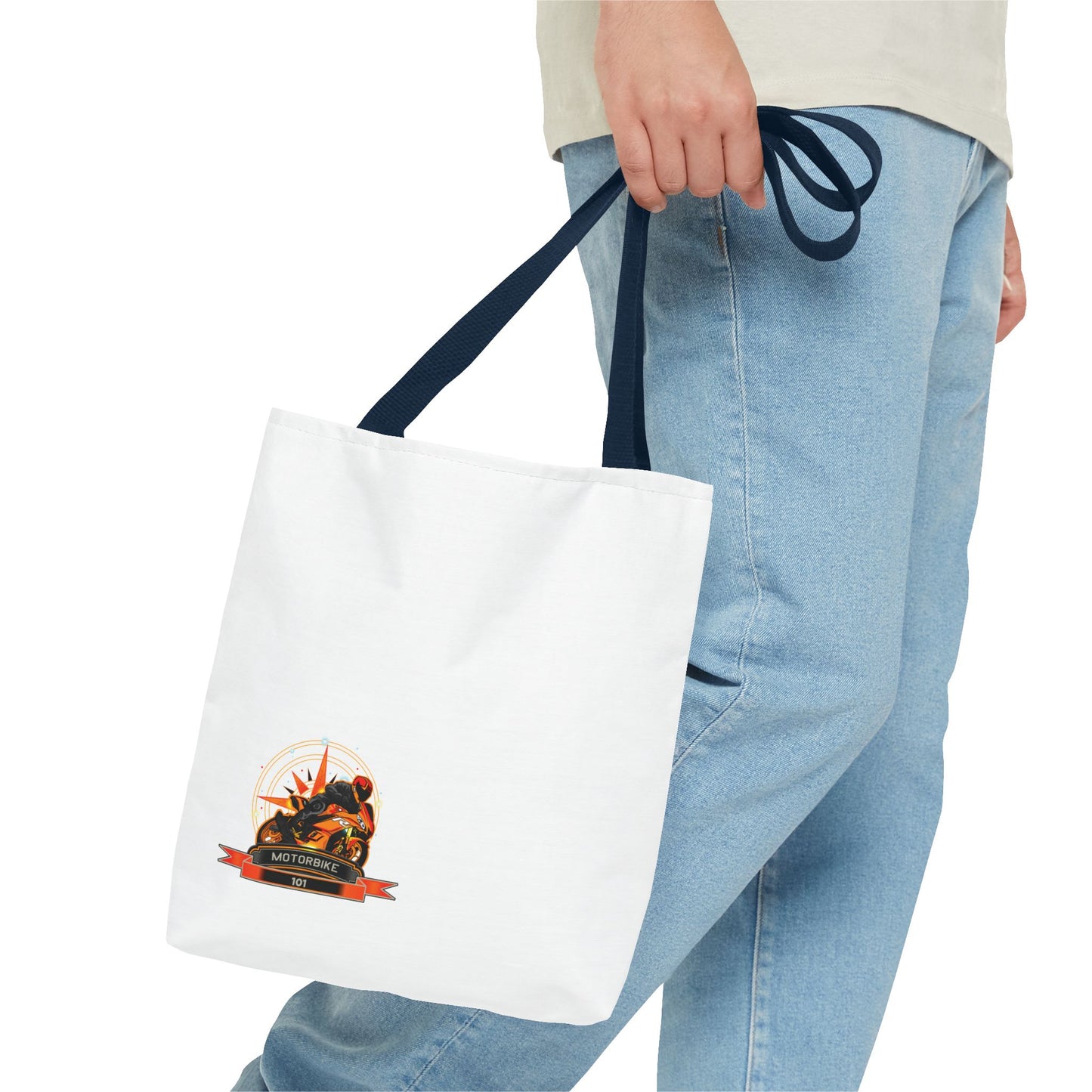 White Canvas Tote Bag - Eco-friendly Bag by Motorbike101