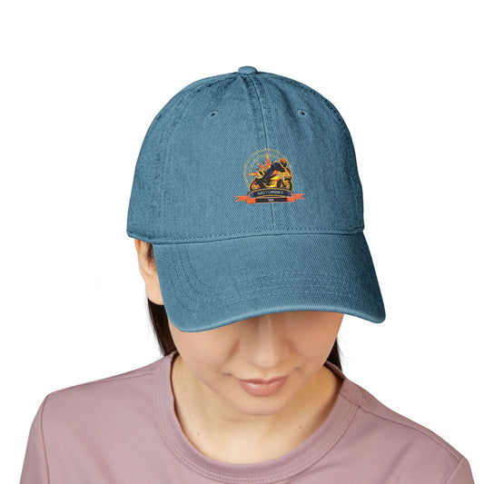 Denim Baseball Cap - Embroidered Motorbike101 Logo