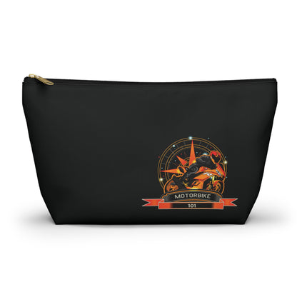 Black Canvas Travel Pouch - Motorcycle Enthusiast Cosmetic Bag by Motorbike101