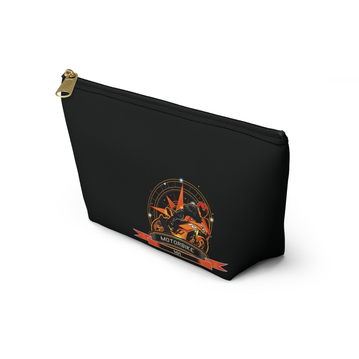 Black Canvas Travel Pouch - Motorcycle Enthusiast Cosmetic Bag by Motorbike101
