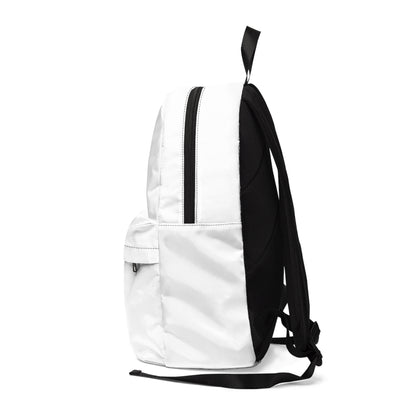 White Classic Backpack - Minimalist Bag by Motorbike101