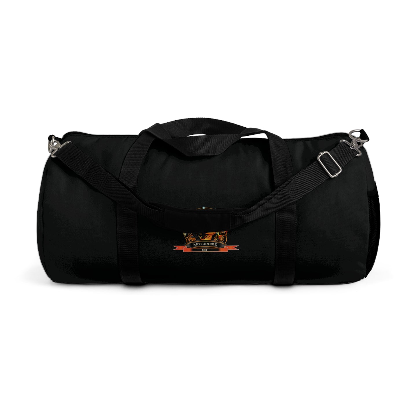 Black Duffle Bag - Gym Bag with Shoulder Strap for Bikers by Motorbike101