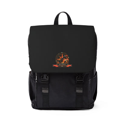 Black Canvas Motorcycle Backpack - Unisex Bag by Motorbike101