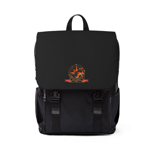 Black Canvas Motorcycle Backpack - Unisex Bag by Motorbike101