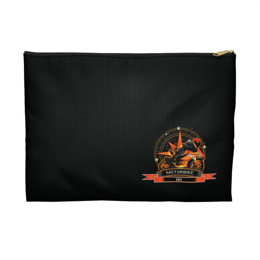 Black Canvas Motorcycle Accessory Pouch - Travel Organizer Bag by Motorbike101