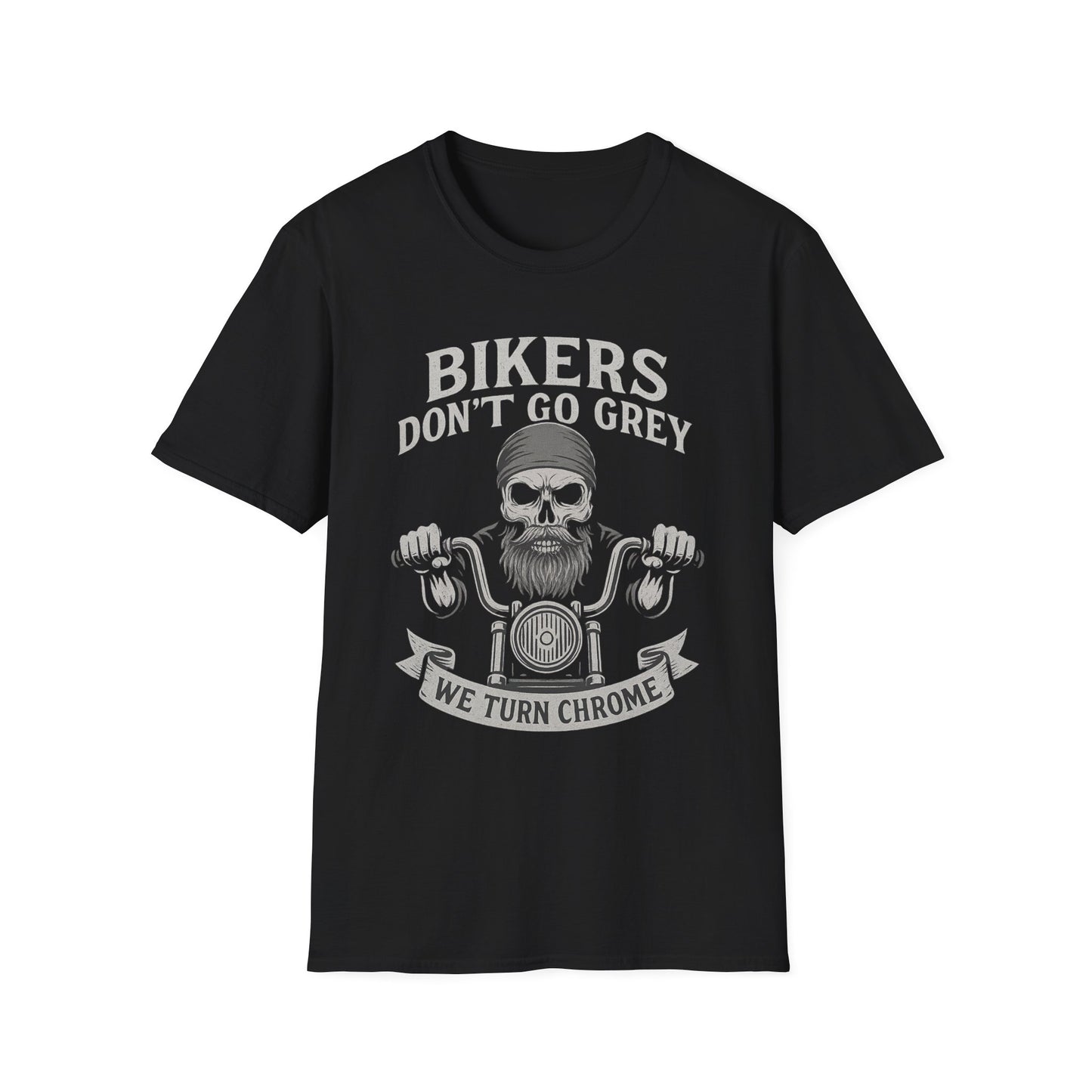 Vintage Biker T-Shirt – 'We Turn Chrome' Motorcycle Tee