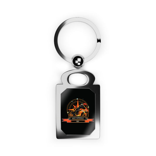 Rectangle Photo Keychain - Premium Metal Keyring by Motorbike101
