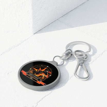 Round Metal Keychain -  Key Ring with Clip and Hook by Motorbike101