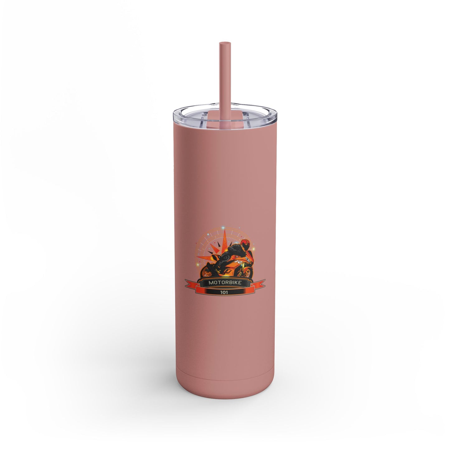 Skinny Matte Tumbler - 20oz Insulated Tumbler with Straw by Motorbike101