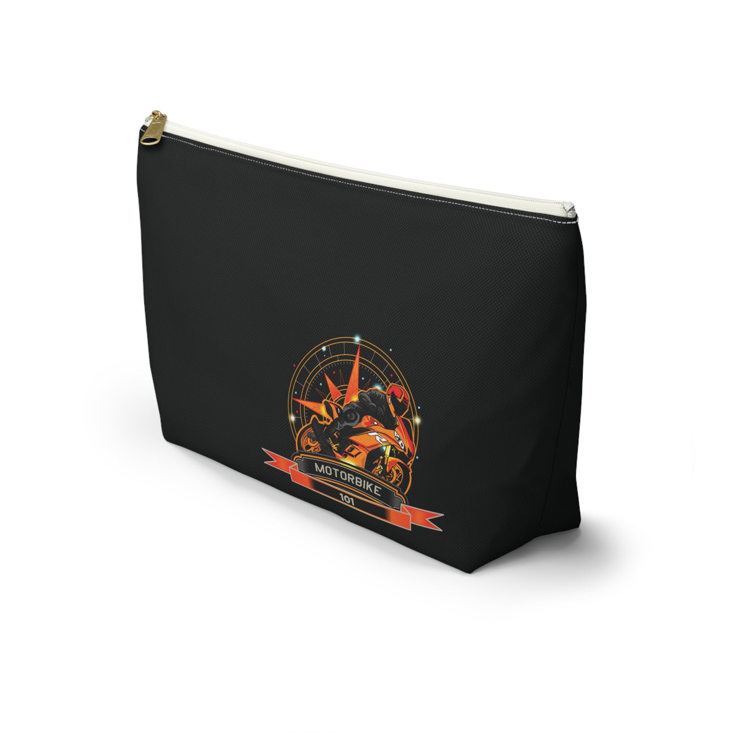 Black Canvas Travel Pouch - Motorcycle Enthusiast Cosmetic Bag by Motorbike101