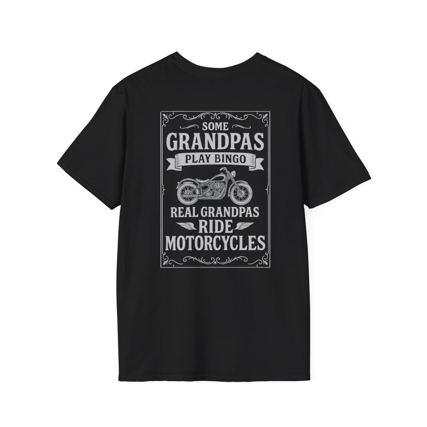 Vintage Biker Grandpa T-Shirt – 'Real Grandpas Ride' Tee
