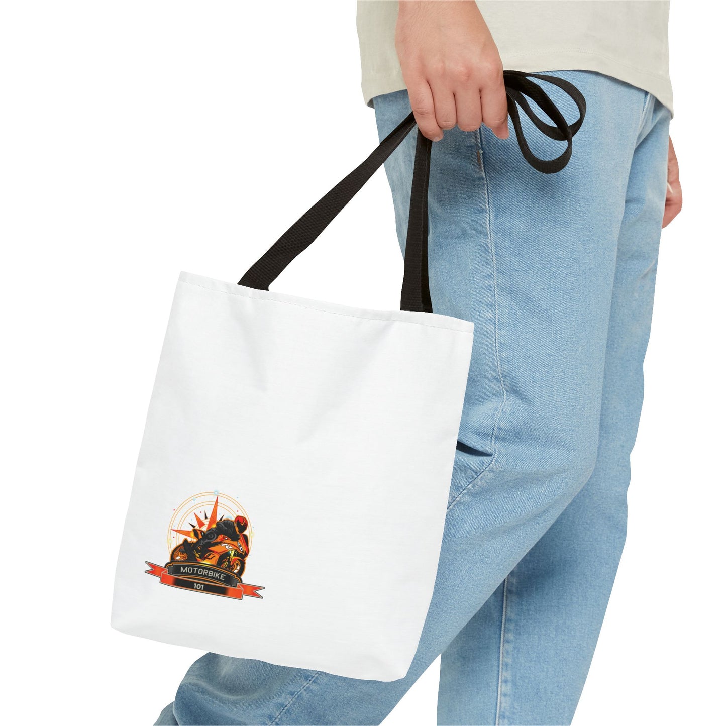 White Canvas Tote Bag - Eco-friendly Bag by Motorbike101