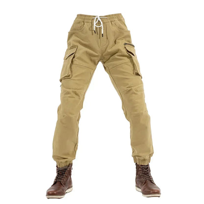 Motorcycle Pants Men - Protective Cargo with Elastic Fit