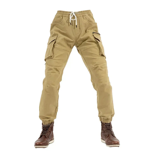 Motorcycle Pants Men - Protective Cargo with Elastic Fit