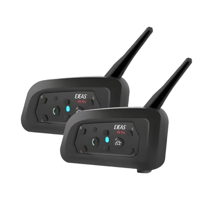 EJEAS V6PRO+ Helmet Bluetooth Intercom - 1200m Range, 6 Riders
