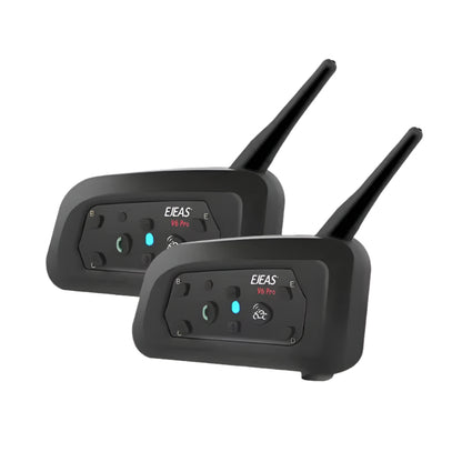 EJEAS V6PRO+ Helmet Bluetooth Intercom - 1200m Range, 6 Riders