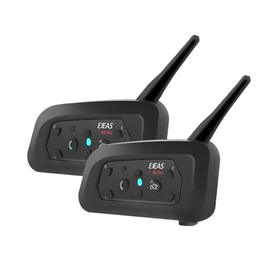 EJEAS V6PRO+ Helmet Bluetooth Intercom - 1200m Range, 6 Riders