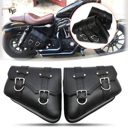 Motorcycle PU Leather Saddle Bags - Universal Fit for Honda/Yamaha