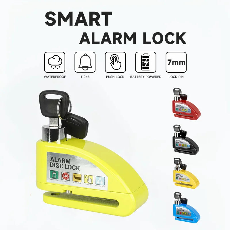 Motorcycle Alarm Lock: Anti-Theft Disc & Reminder Cable