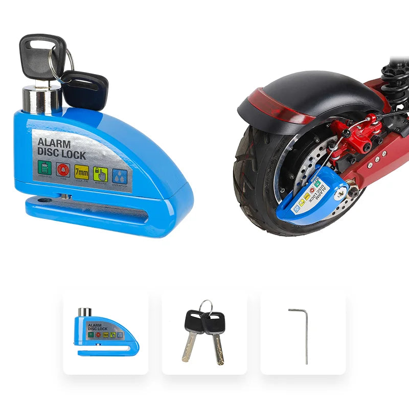 Motorcycle Alarm Lock: Anti-Theft Disc & Reminder Cable
