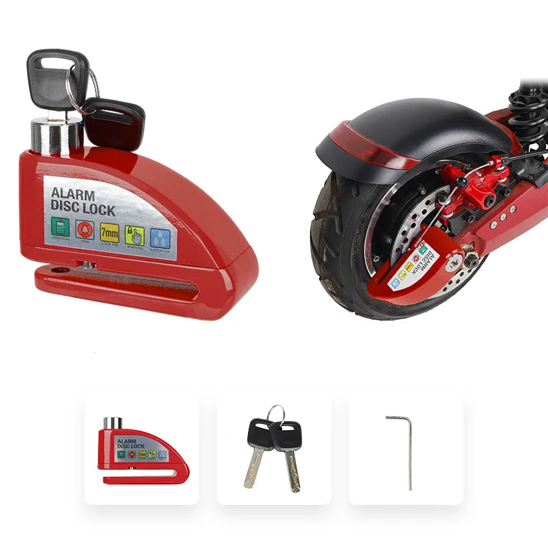 Motorcycle Alarm Lock: Anti-Theft Disc & Reminder Cable