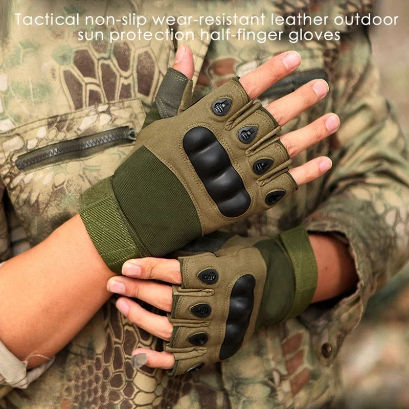 Men's Half Finger Tactical Gloves for Motorcycle