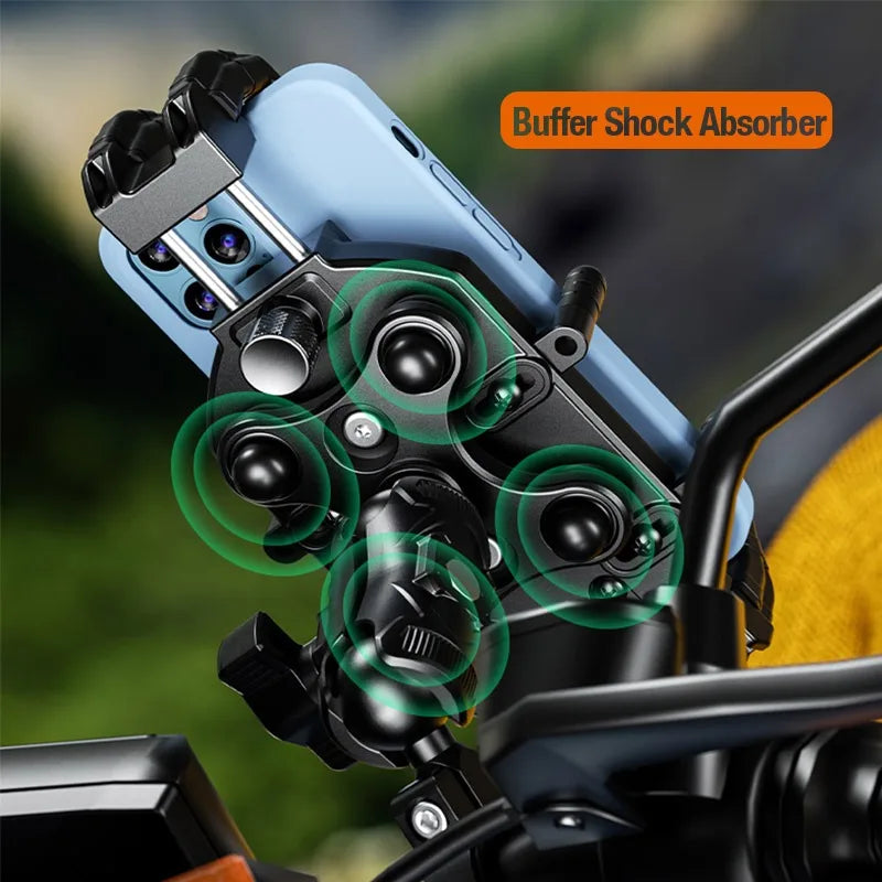 Anti-Theft Motorcycle Phone Mount with 15W/36W Fast Charger