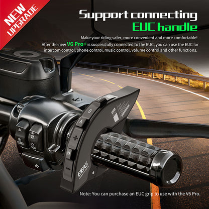 EJEAS V6PRO+ Helmet Bluetooth Intercom - 1200m Range, 6 Riders