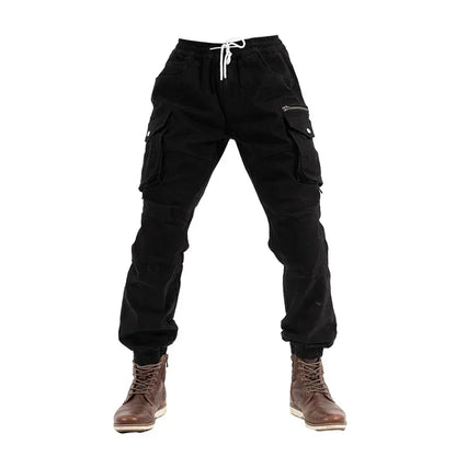 Motorcycle Pants Men - Protective Cargo with Elastic Fit